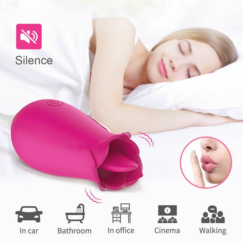 CUS-Red flower bullet-shaped tongue vibrator G-spot female sex toy for couples
