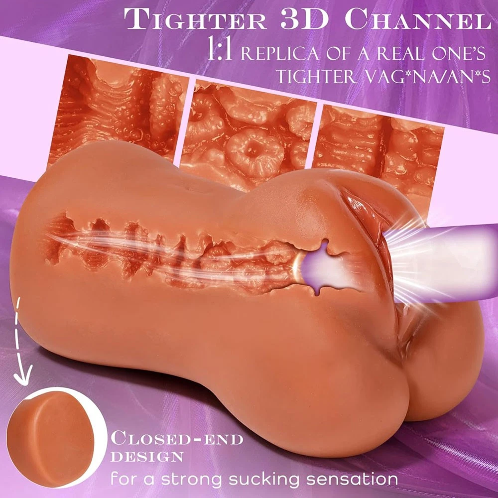 CUS-3 in1 Reusable Silicone Male Stroker Ultra-Realistic Pocket Adult Toy for Men