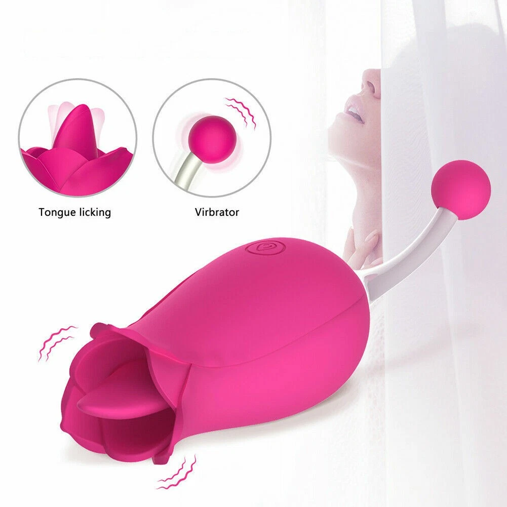 CUS-Red flower bullet-shaped tongue vibrator G-spot female sex toy for couples