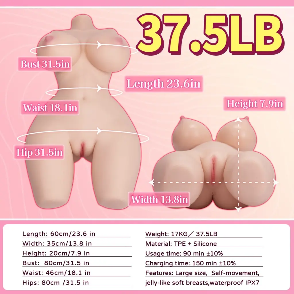 CUS-Male masturbator, jelly-like soft breasts, fully automatic, electrically adjustable, semi-body type sex toy