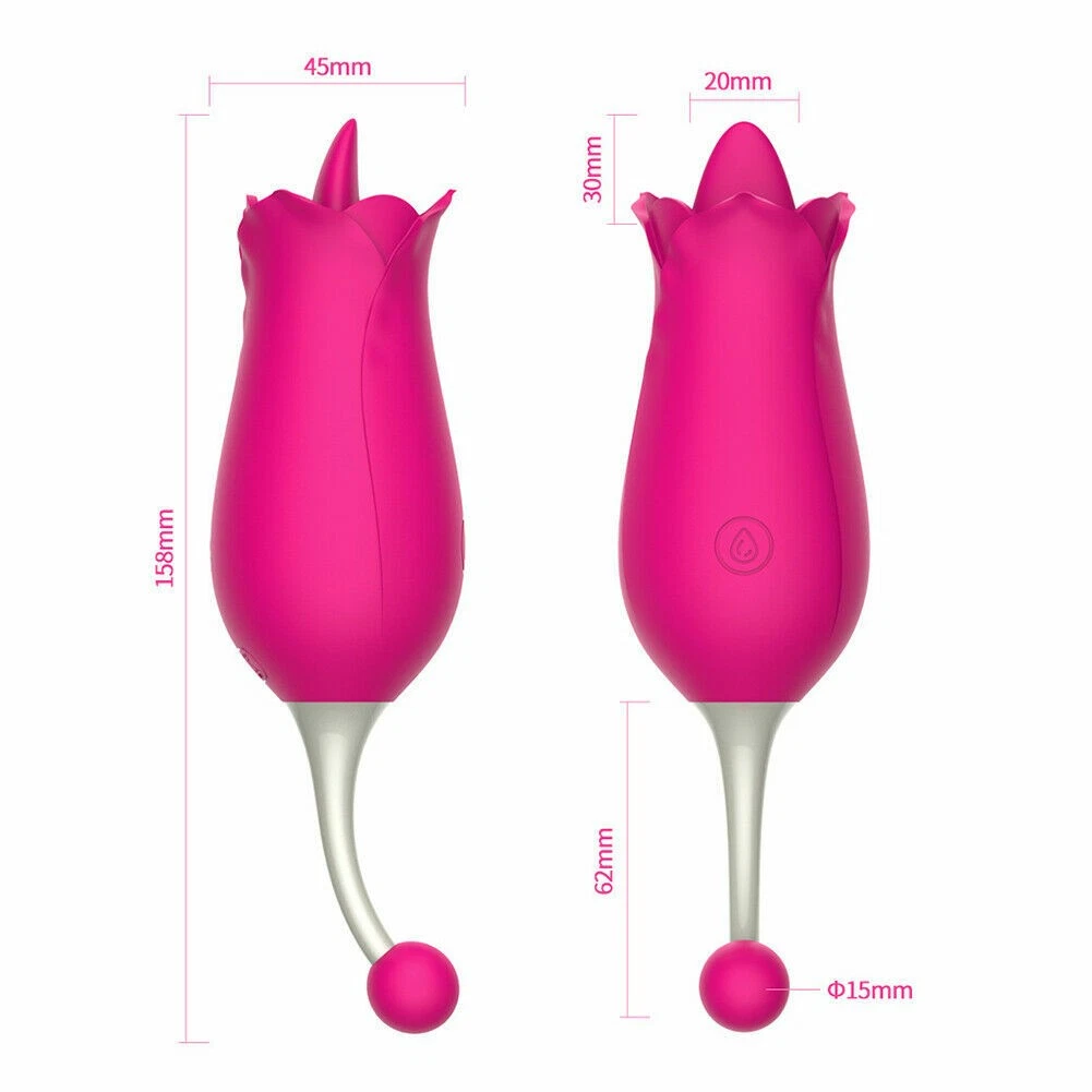 CUS-Red flower bullet-shaped tongue vibrator G-spot female sex toy for couples